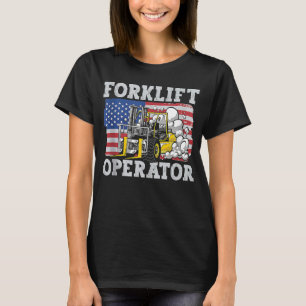 Camiseta Operador de elevador de horquilla de bandera de Es
