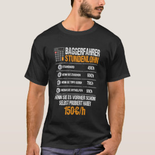 Camiseta Operador de excavadora salario por hora Operador d