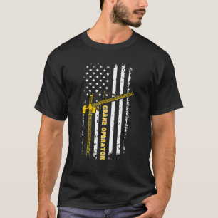 Camiseta Operador de grúa Bandera americana Conductor de gr