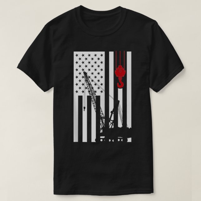 Camiseta Operador de grúa con temas de la bandera de Estado (Diseño del anverso)