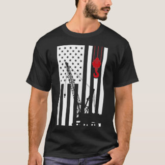 Camiseta Operador de grúa con temas de la bandera de Estado