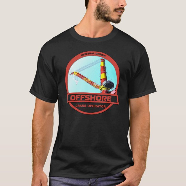 Camiseta Operador de grúa costero - negro (Anverso)