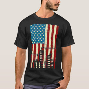 Camiseta Operador de grúas de torre Patriotic Lifting Hook