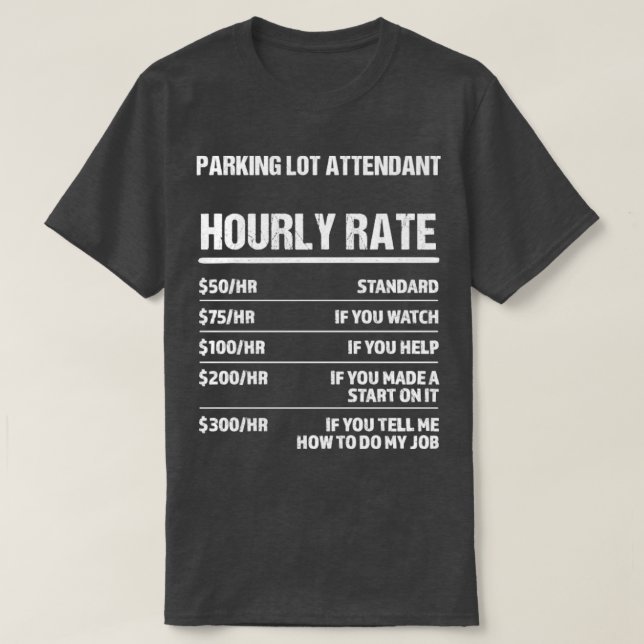 Camiseta Operador de Lote de Estacionamiento Tarifa Horaria (Diseño del anverso)