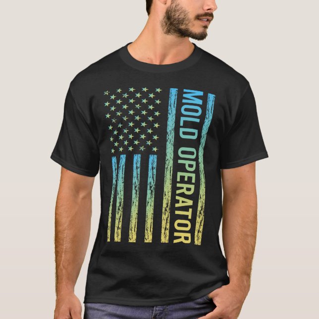 Camiseta Operador de Molde Azul Amarillo (Anverso)