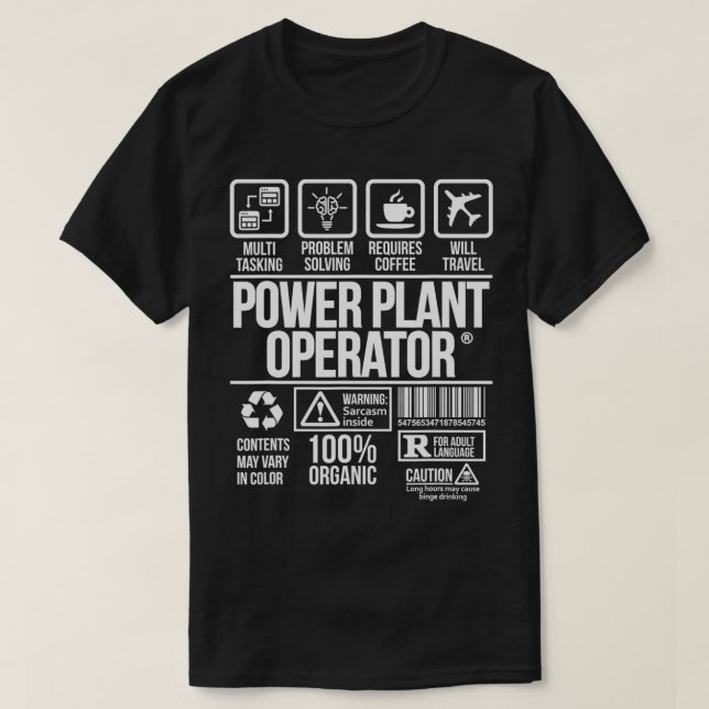Camiseta Operador de planta de energía, profesión de trabaj (Diseño del anverso)