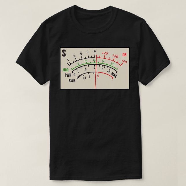 Camiseta Operador de radio aficionado de SWR Meter (Diseño del anverso)