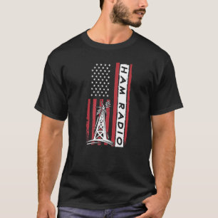 Camiseta Operador de radio amateur de la radio Bandera Amer