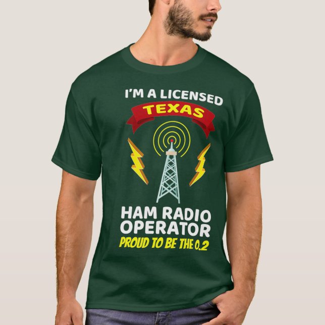 Camiseta Operador de radio amateur Funny Ham Radio Texas (Anverso)