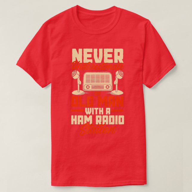 Camiseta Operador de radio amateur HAM Radio Old Man Funny (Diseño del anverso)