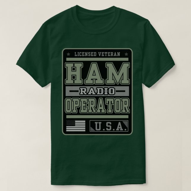 Camiseta Operador de radio con licencia estadounidense Ham (Diseño del anverso)