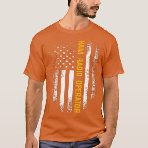Camiseta Operador de radio de Ham con bandera norteamerican