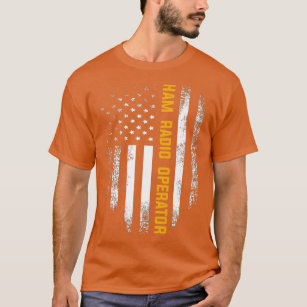 Camiseta Operador de radio de Ham con bandera norteamerican