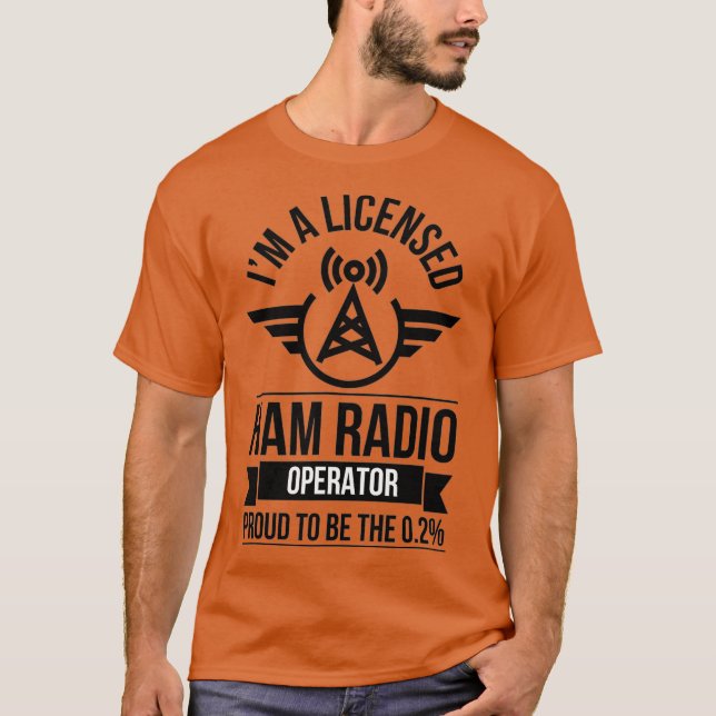 Camiseta Operador de radio Ham con licencia 02 (Anverso)