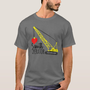 Camiseta Operador suave Tractor Construcción corazón Bulldo