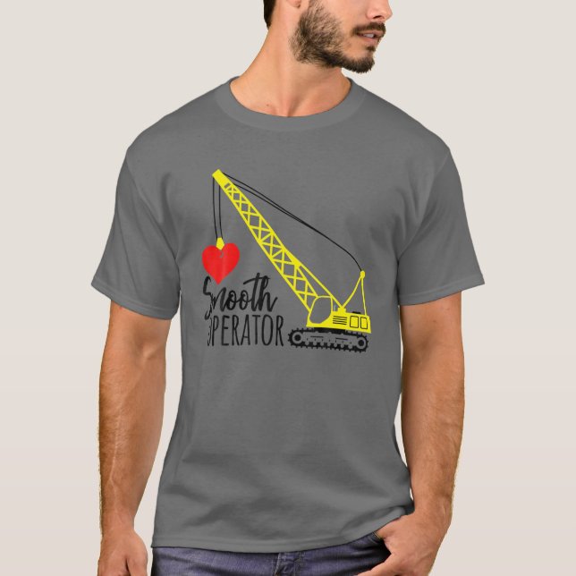 Camiseta Operador suave Tractor Construcción corazón Bulldo (Anverso)