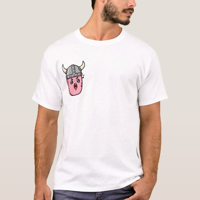 Camiseta Operatic Pink Bean Warrior Wearing Horned Viking (Anverso)