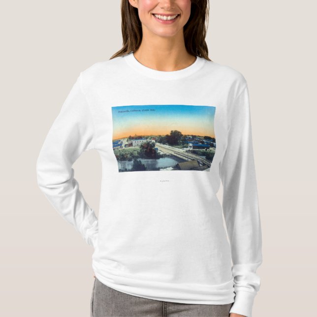 Camiseta Opinión aérea del lado sur de TownPorterville, CA (Anverso)