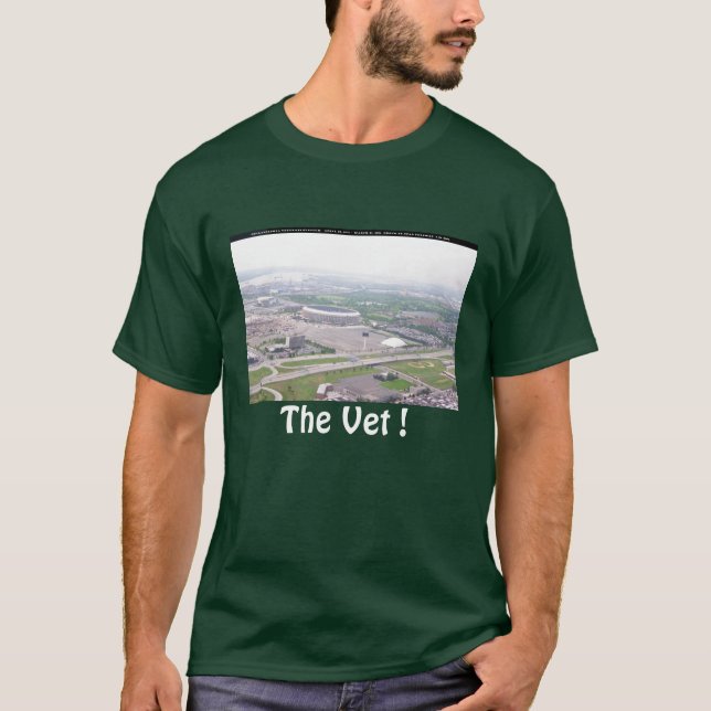 Camiseta Opinión aérea del Veterans Stadium del PA de (Anverso)