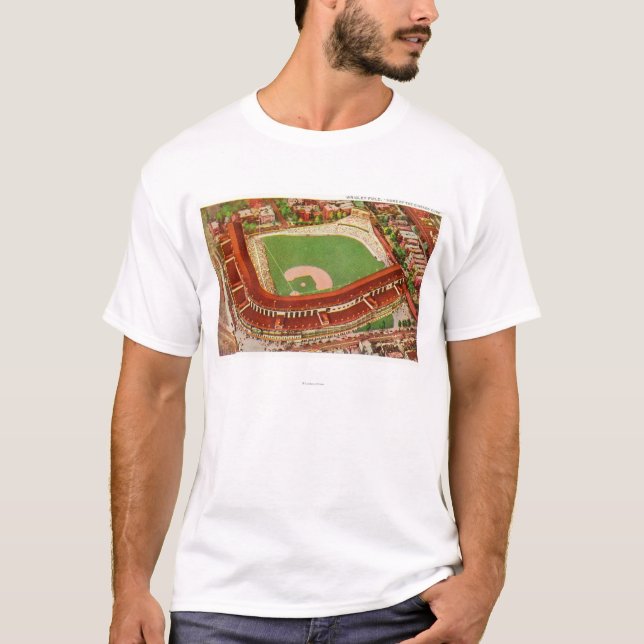 Camiseta Opinión aérea Wrigley FieldChicago, IL (Anverso)