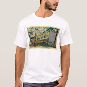 Camiseta Opinión de Juneau, Alaska del tótem viejo de la