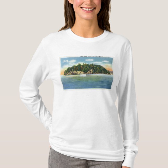 Camiseta Opinión de la bahía de Malletts de la isla de (Anverso)