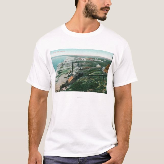 Camiseta Opinión de la ciudad y ciudad de WaterfrontBluff, (Anverso)