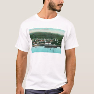 Camiseta Opinión de la costa de la ciudad y del vapor