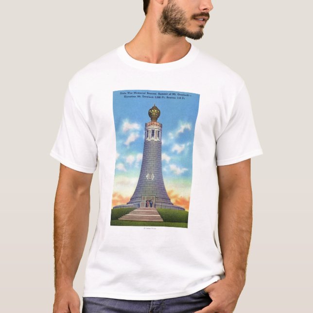 Camiseta Opinión de la cumbre del monumento de guerra del (Anverso)