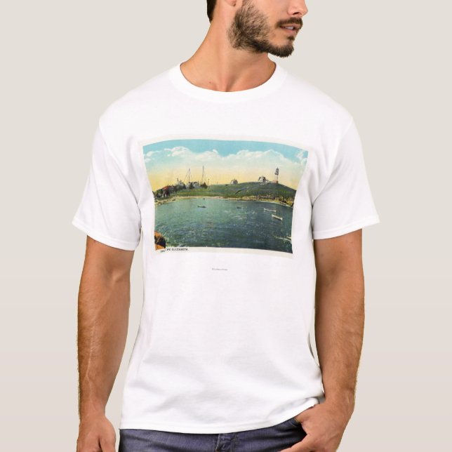 Camiseta Opinión de la isla de Cushing de la cabeza blanca (Anverso)