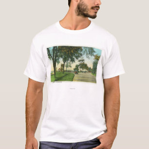 Camiseta Opinión de la isla de los picos del botón de la