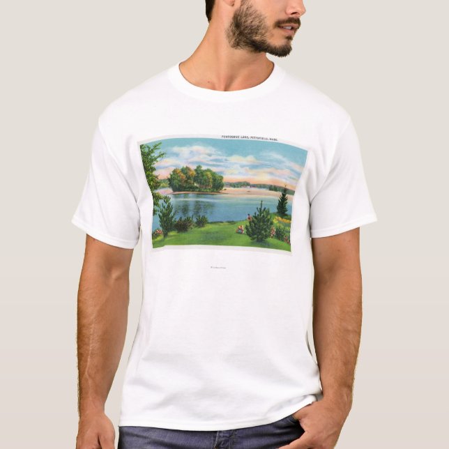 Camiseta Opinión de la línea de la playa del lago Pontoosuc (Anverso)