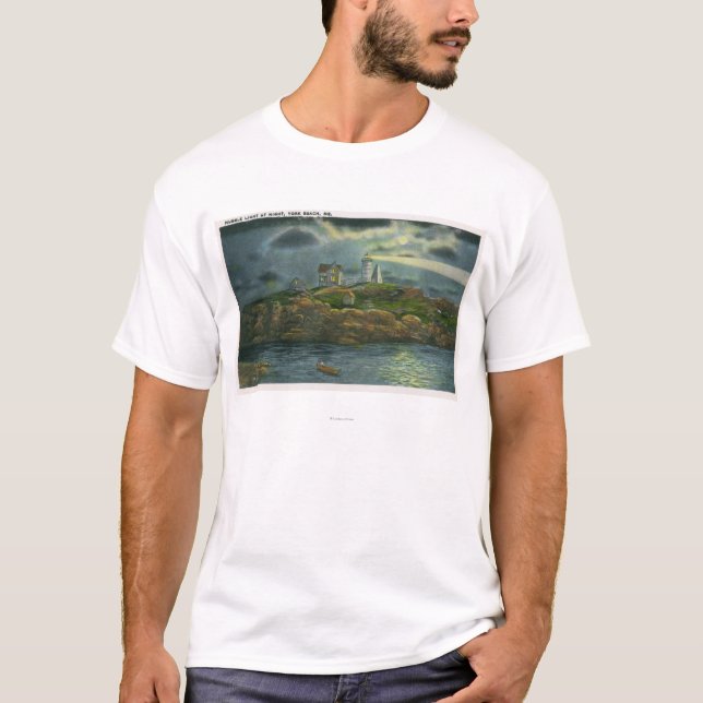 Camiseta Opinión de la playa de York del faro de la (Anverso)