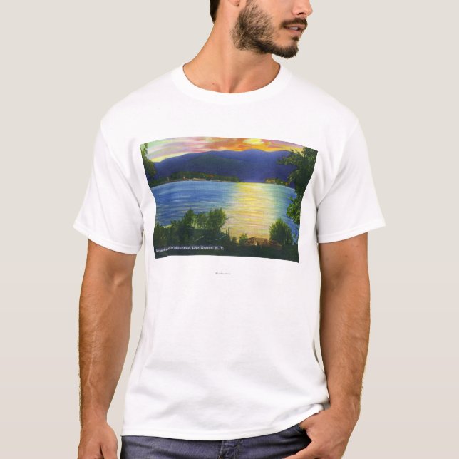 Camiseta Opinión de la puesta del sol de la montaña de la (Anverso)