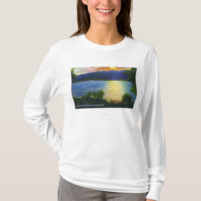 Camiseta Opinión de la puesta del sol de la montaña de la (Anverso)