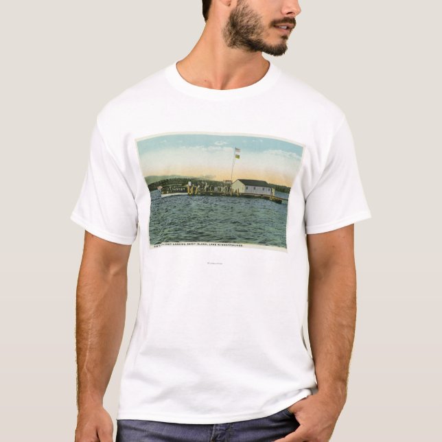 Camiseta Opinión del aterrizaje del campo de la isla de (Anverso)
