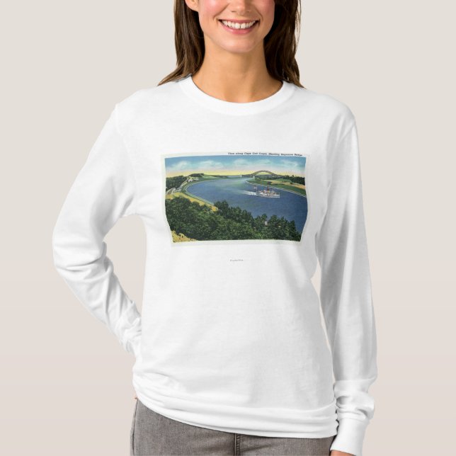 Camiseta Opinión del canal de Cape Cod del puente de (Anverso)
