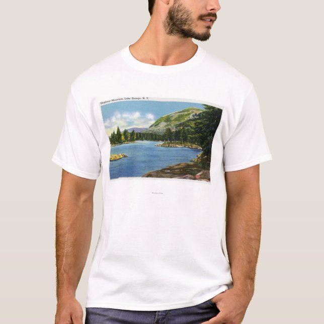 Camiseta Opinión del lago de la montaña del elefante (Anverso)