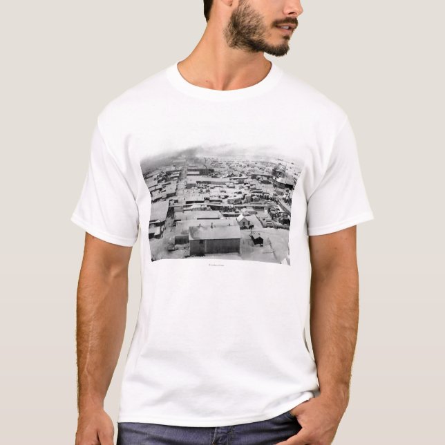 Camiseta Opinión del ojo de pájaro de Nome, Alaska con (Anverso)