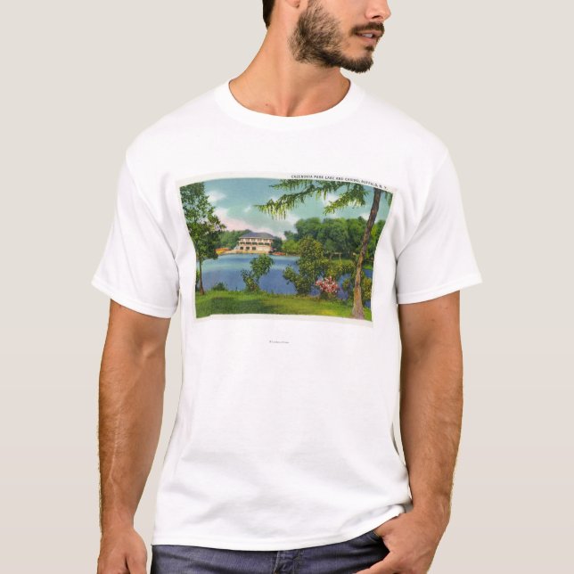 Camiseta Opinión del parque de Cazenovia del lago y del (Anverso)
