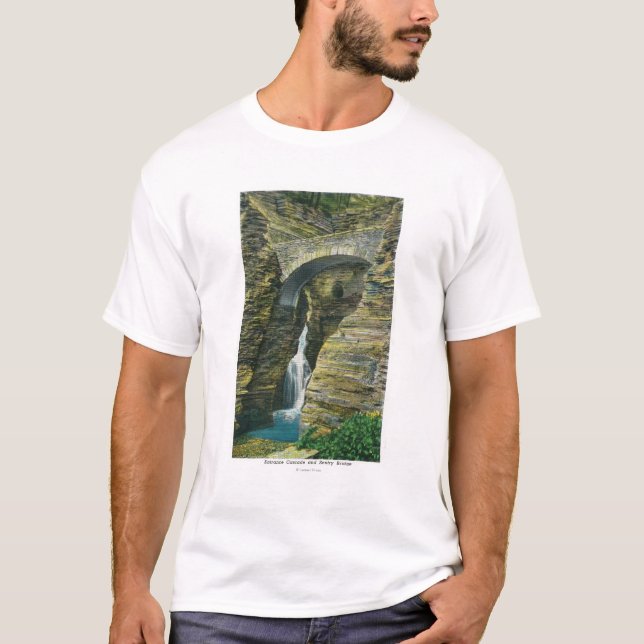 Camiseta Opinión del puente de la cascada y del centinela (Anverso)