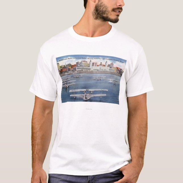 Camiseta Opinión del puerto de Portland del mercado público (Anverso)
