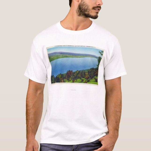 Camiseta Opinión desnuda de la colina del lago Canandaigua (Anverso)
