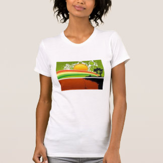 Camiseta opinión retra del arco iris del sol
