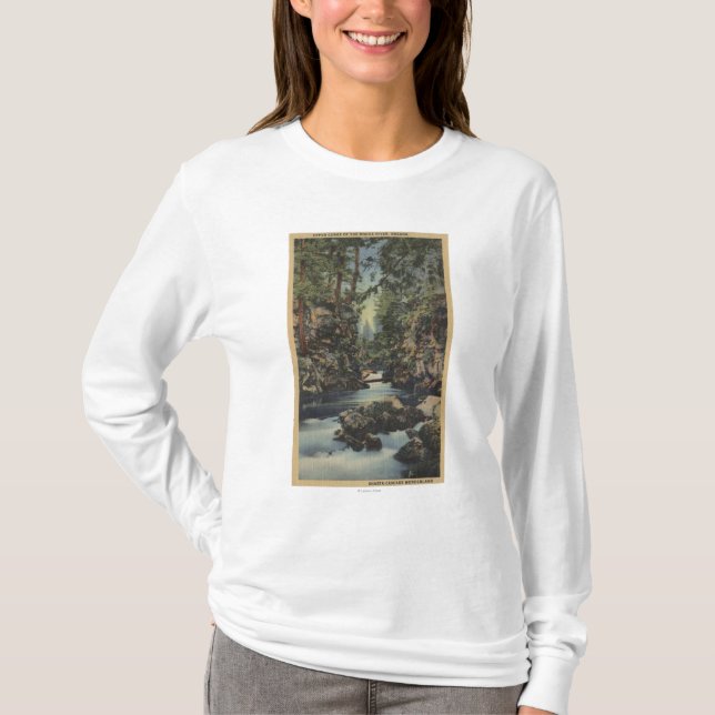 Camiseta Opinión superior del río del granuja, Oregon - (Anverso)