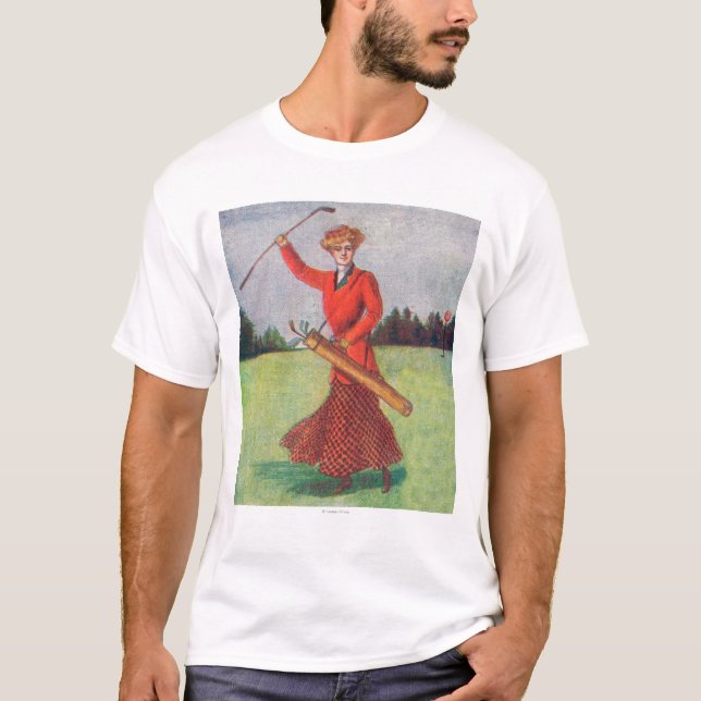 Camiseta Opinión una mujer en Golfing rojo (Anverso)