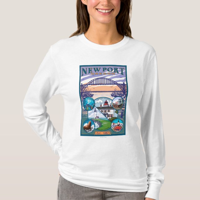 Camiseta Opiniones de la ciudad - Newport, Oregon (Anverso)