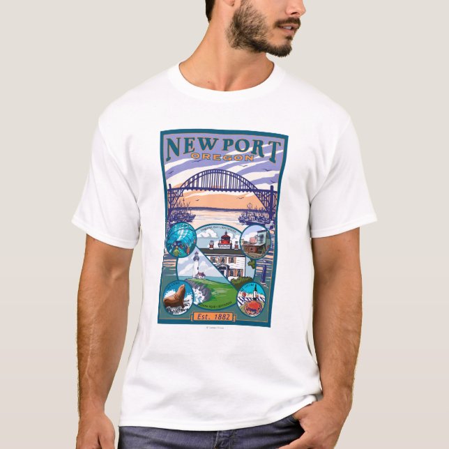 Camiseta Opiniones de la ciudad - Newport, Oregon (Anverso)