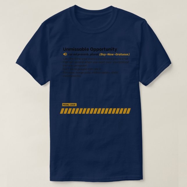Camiseta Oportunidad ineludible divertida compra de coches  (Diseño del anverso)