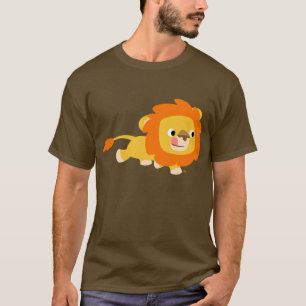 Camiseta oportunista del león del dibujo animado